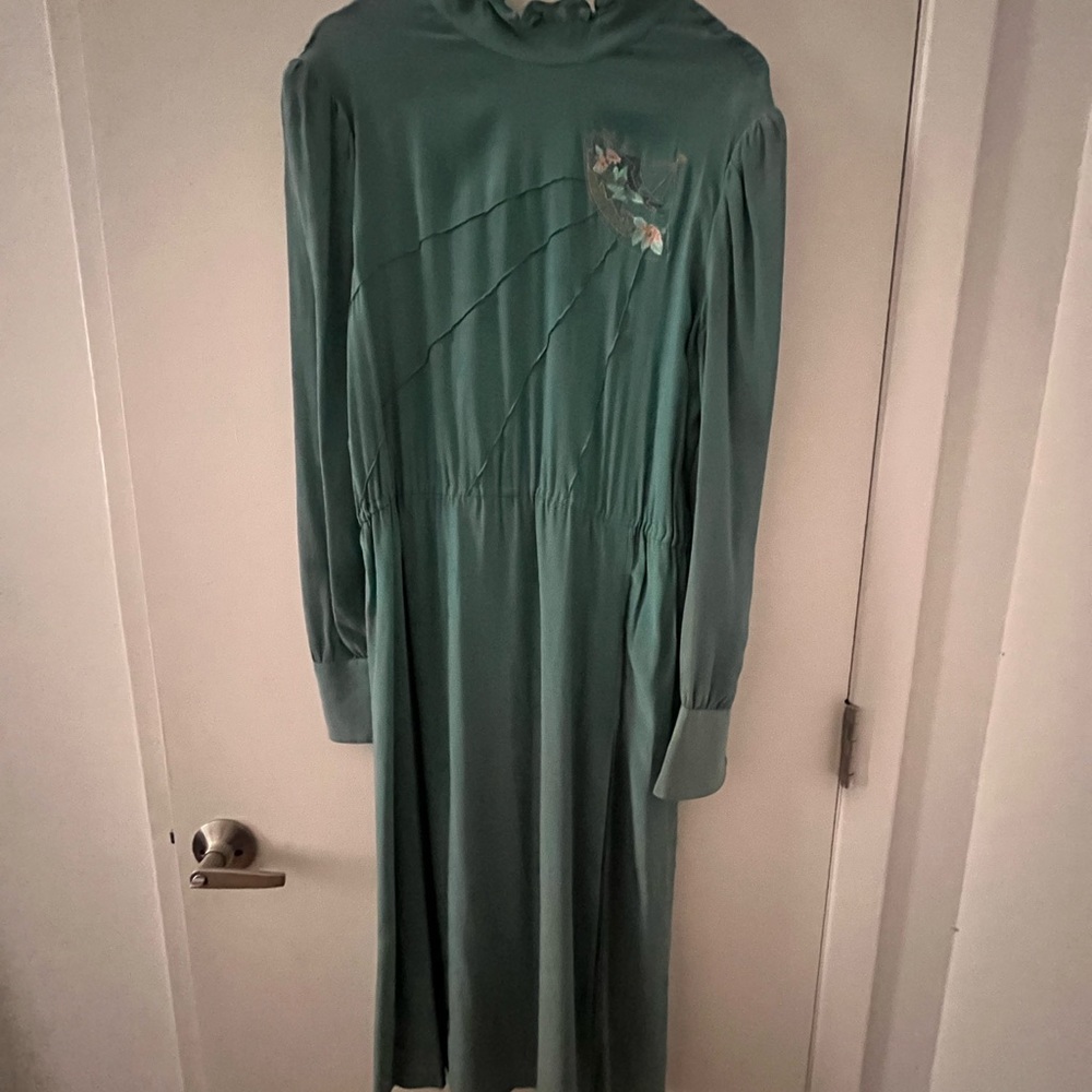 Vintage Turquoise Silk Dress